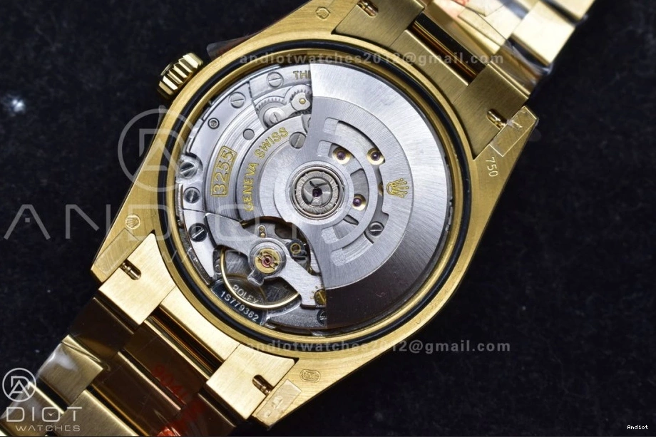 Best Gold President 694 DayDate Diamond Steel YG Stick vr3255 (Gain Dial Edition 36 Durable Weight) with QF V5 Bracelet 904L on 0713